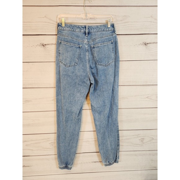 PacSun Women's Light Blue High Rise Cotton Distressed Straight Leg Jeans Size 27 - Picture 2 of 7